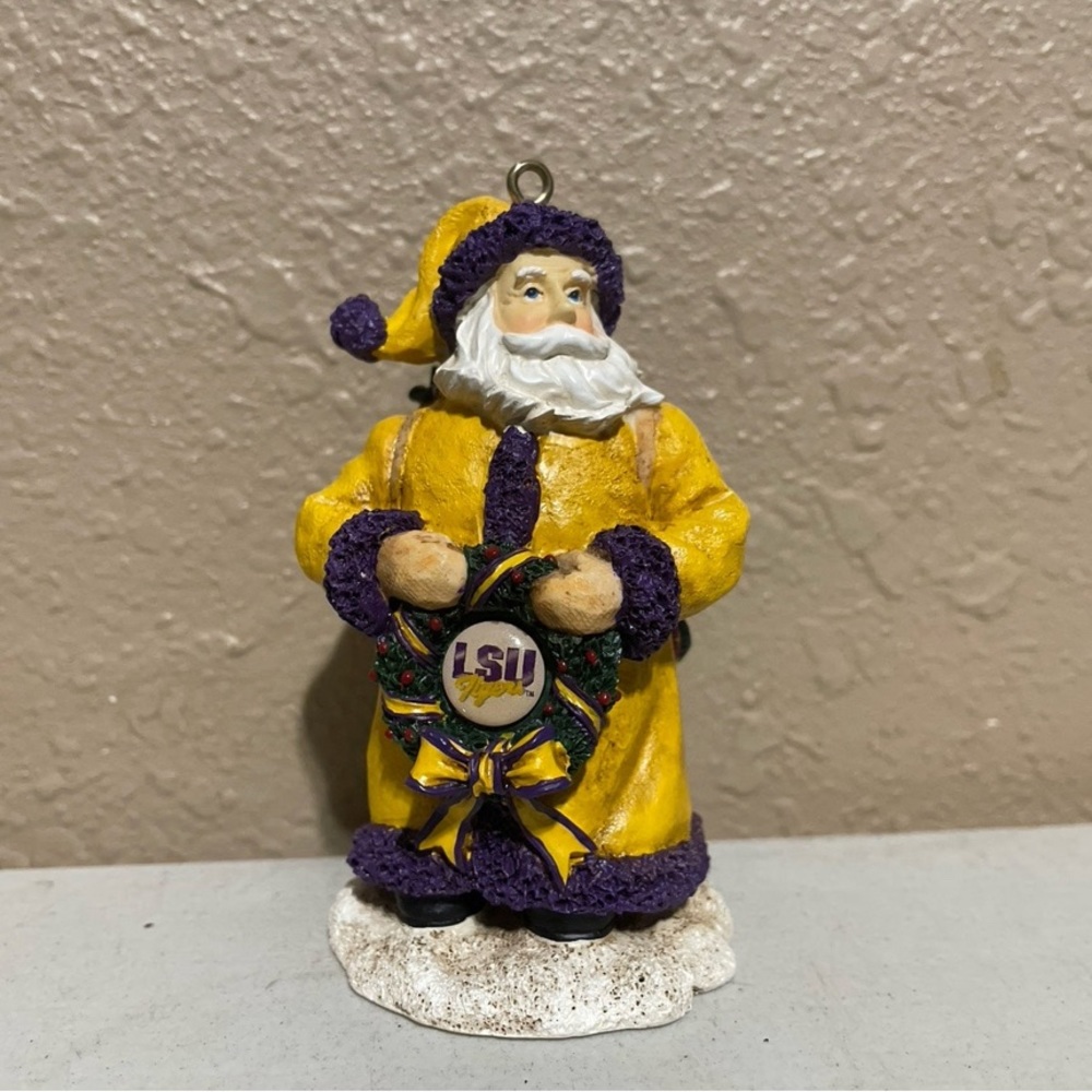 LSU Tigers Santa Ornament 4” NCAA Collegiate Holiday Decoration